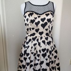 Modcloth Vintage Black Heart Dress. Size S